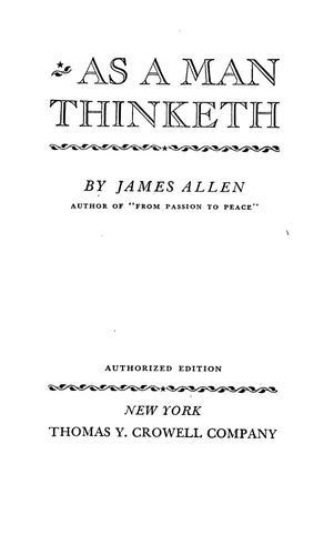 As a Man Thinketh book cover